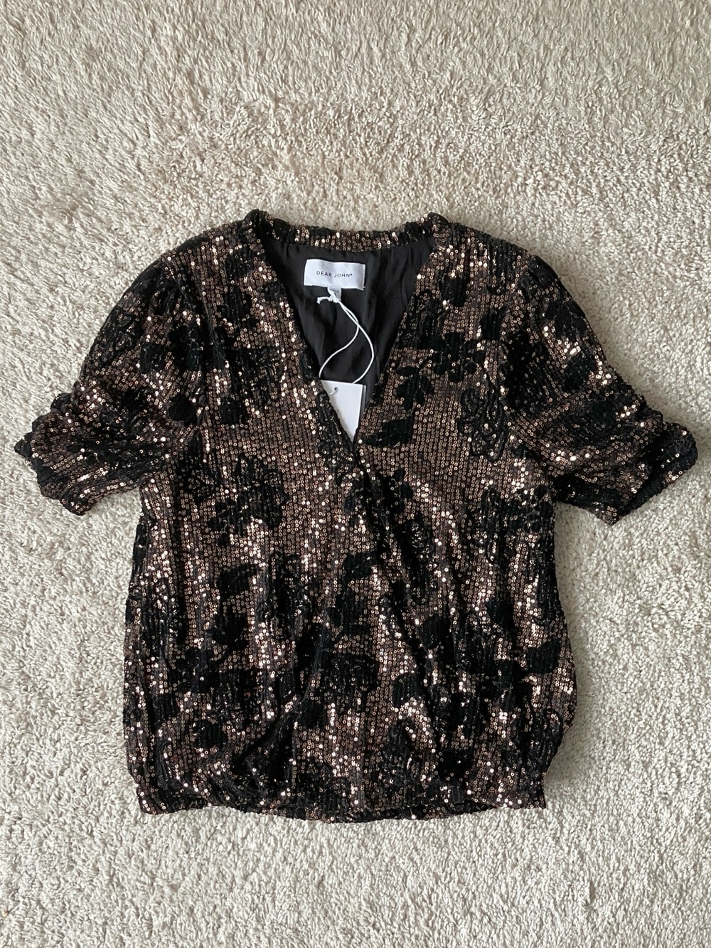 Dear John | Rose Gold Sequin Blouse